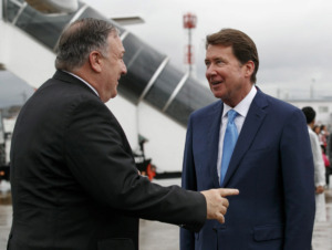 <span><strong>The U.S. Embassy &amp; Consulates in Japan announced Tuesday that U.S. Ambassador to Japan Bill Hagerty (right, with&nbsp;Secretary of State Mike Pompeo on June 27) is in the process of resigning. The announcement comes days after President Donald Trump tweeted that Hagerty will run for the Senate seat to be vacated by Sen. Lamar Alexander.</strong>&nbsp;</span>(Jacquelyn Martin/Associated Press)