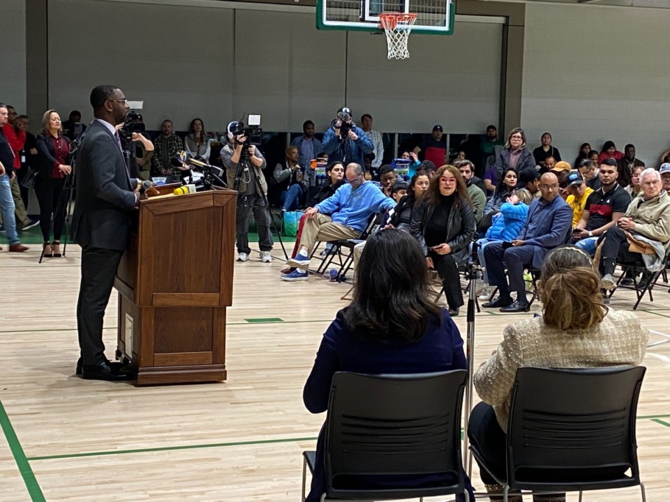 <strong>More than 100 people showed up Friday, March 1, for the second in a series of&nbsp;&ldquo;One Memphis&rdquo; town hall meetings with Mayor Paul Young at Gaisman Community Center.</strong> (Bill Dries/The Daily Memphian)