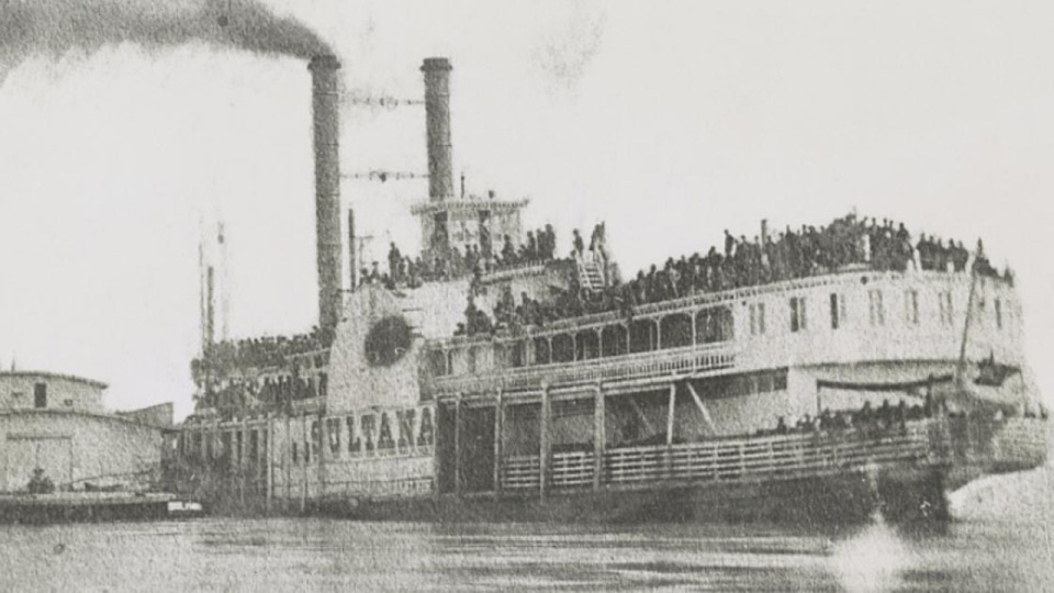 <strong>The Sultana, a steamboat, caught fire in April 1865. The disaster killed more than 1,000 passengers.</strong> (AP Photo file)