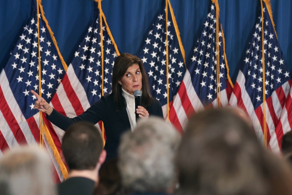 <strong>Republican presidential candidate and former United Nations Ambassador Nikki Haley speaks at a campaign event in Portland, Maine, Sunday, March 3, 2024.</strong> (AP Photo/Reba Saldanha)