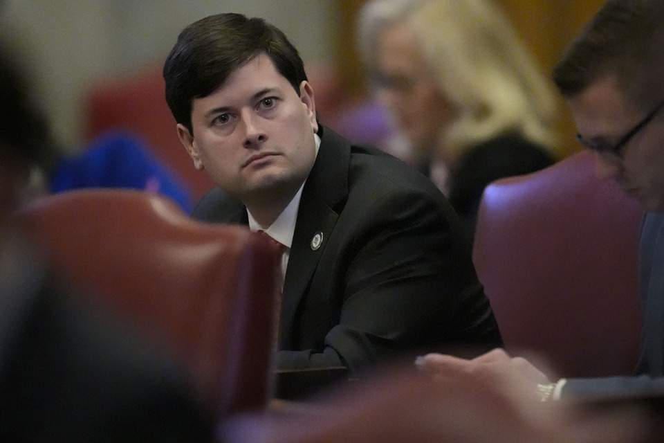 <strong>Rep. John Gillespie, R-Memphis, sits on the House floor during a legislative session Monday, March 4, 2024, in Nashville.</strong> (George Walker IV/AP Photo)