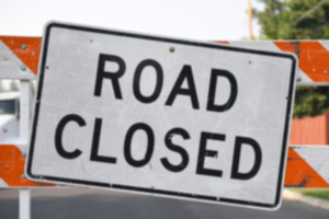 Road closed sign (Brad Ferguson/Getty Images Pro)