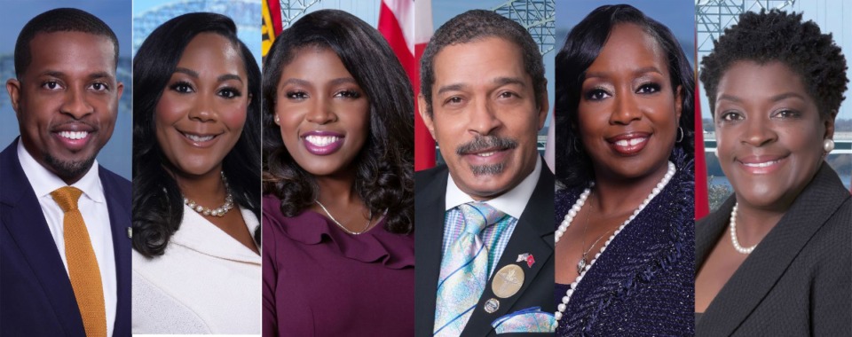<strong>J.B. Smiley Jr. (left), Janika White, Michalyn Easter-Thomas, Edmund Ford Sr., Jana Swearengen-Washington and Rhonda Logan have not filed the required campaign finance forms that were due about six weeks ago.</strong> (The Daily Memphian files)