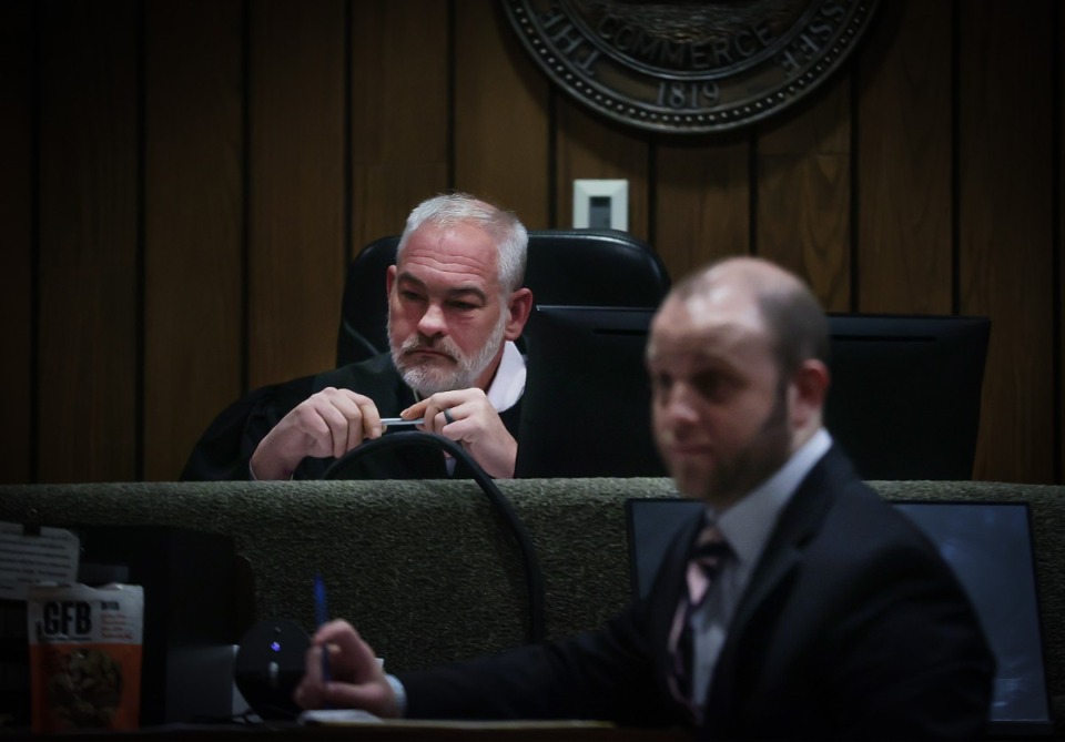 <strong>Shelby County General Sessions Criminal Court Division 15 Judge Christian Johnson listens to arguments made by attorneys April 13, 2023.</strong> (Patrick Lantrip/The Daily Memphian file)
