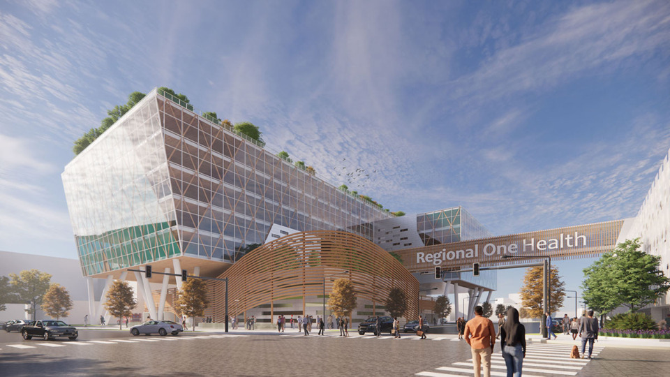 <strong>Renderings of what a new Regional One Health could look like if the hospital is rebuilt.</strong> (Courtesy Regional One Health)