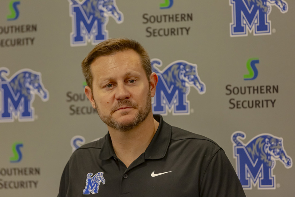 <strong>&ldquo;We just want to continue to ride that momentum,&rdquo; University of Memphis Tigers football coach Ryan Silverfield said at the media luncheon at Billy J. Murphy Athletic Complex Wednesday, March 13, 2024. &ldquo;But it doesn&rsquo;t matter unless you win football games and keep putting in the work.&rdquo;</strong> (Ziggy Mack/Special to The Daily Memphian)