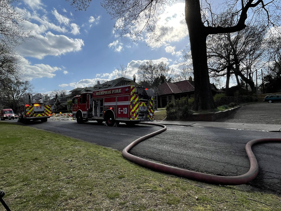 <strong>A fire broke out in the detached garage of the home of U.S. Congressman Steve Cohen on Kenilworth Place in Midtown Memphis Wednesday afternoon, March 13.</strong> (Julia Baker/The Daily Memphian)