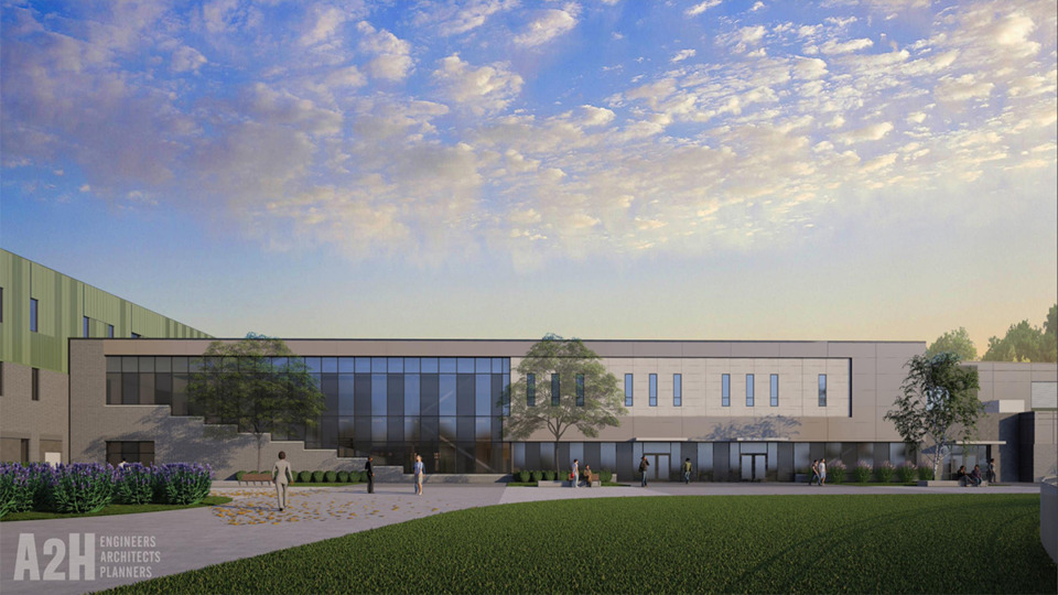 <strong>A rendering shows the planned new Frayser High School. Current price tag: $172.9 million.</strong> (Courtesy Memphis-Shelby County Schools)