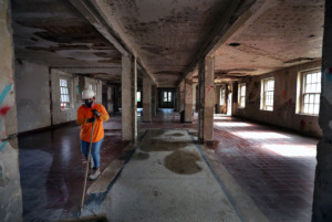 <strong>Construction crews are starting the yearlong, $18.5 million construction project by refurbishing concrete floors in the old hospital.</strong> (Patrick Lantrip/Daily Memphian)