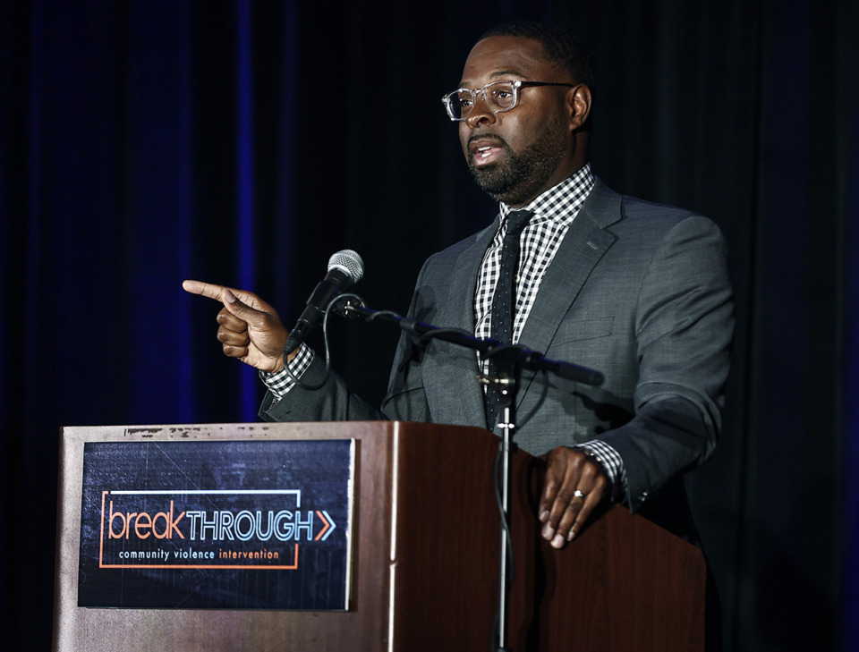<strong>Mayor Paul Young speaks at Memphis Allies&rsquo; Breakthrough conference on community violence March 26.</strong> (Mark Weber/The Daily Memphian)