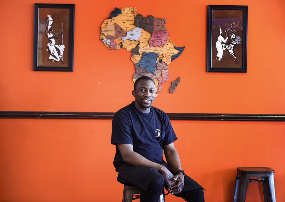 <strong>Mande Dibi owner Bala Tounkara at his new West African restaurant on Weinchester Road. Tounkara is from Mali.</strong> (Mark Weber/The Daily Memphian)