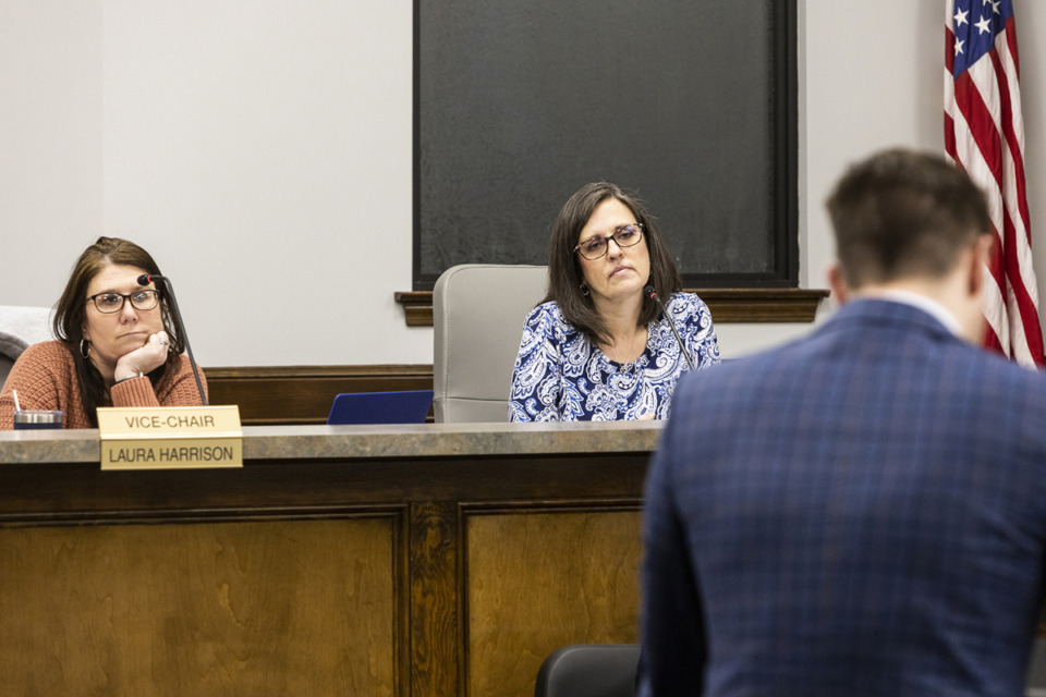 <strong>Laura Harrison (left) and Deborah Thomas (right) listen during a meeting.</strong> (Brad Vest/Special to The Daily Memphian)
