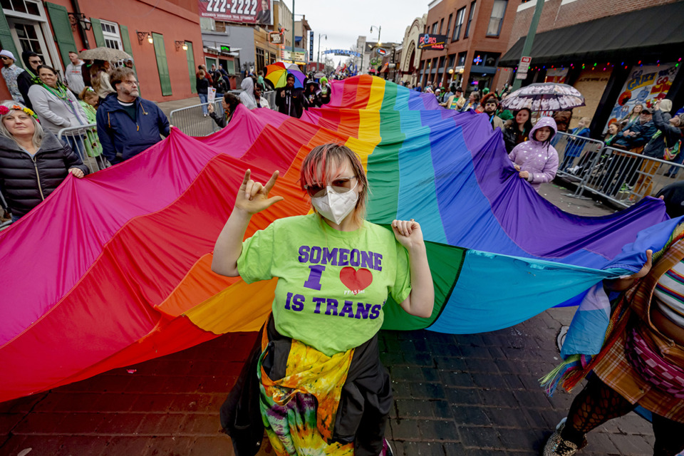 <strong>Mid-South Pride walks the 50th annual Silky Sullivan&rsquo;s St. Patrick&rsquo;s Day Parade on Beale Street on March 11, 2023.</strong> (Ziggy Mack/The Daily Memphian file)