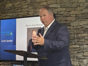 <strong>Lakeland Mayor Josh Roman gave his State of the City address at the Lakeland Area Chamber of Commerce luncheon at Lakeland Golf Club Sept. 27, 2023.</strong> (Michael Waddell/Special to The Daily Memphian)