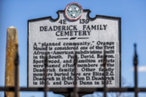 <strong>A historical marker identifies the old Deaderick Family Cemetery in Orange Mound.</strong> (Patrick Lantrip/The Daily Memphian)