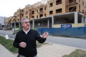 <strong>Adam Slovis gives a tour of the Snuff District's second phase of construction. He said &ldquo;watching it convert to a neighborhood is a worthwhile effort.&rdquo;</strong> (Patrick Lantrip/The Daily Memphian)