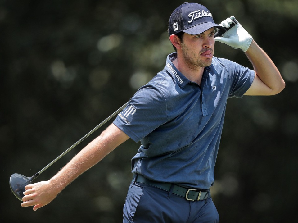 <strong>Patrick Cantlay drives off the seventh tee during the second round of tournament play at the WGC-FedEx St. Jude Invitational at TPC Southwind on July 26, 2019.</strong> (Jim Weber/Daily Memphian)