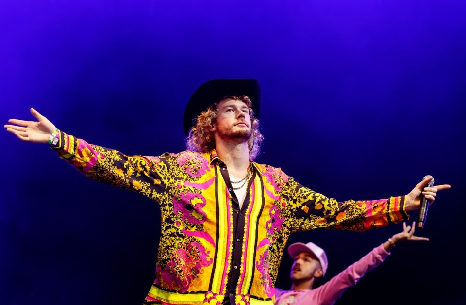 <strong>Yung Gravy claps along with the audience at Riverbeat.</strong> (Mark Weber/The Daily Memphian)