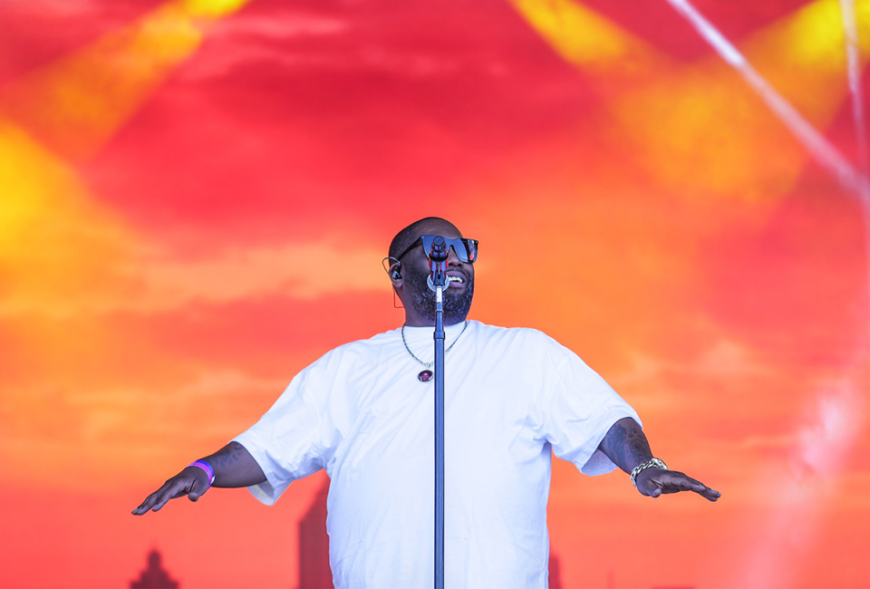 <strong>Killer Mike performs at the inaugural Riverbeat Festival May 4, 2024.</strong> (Patrick Lantrip/The Daily Memphian)