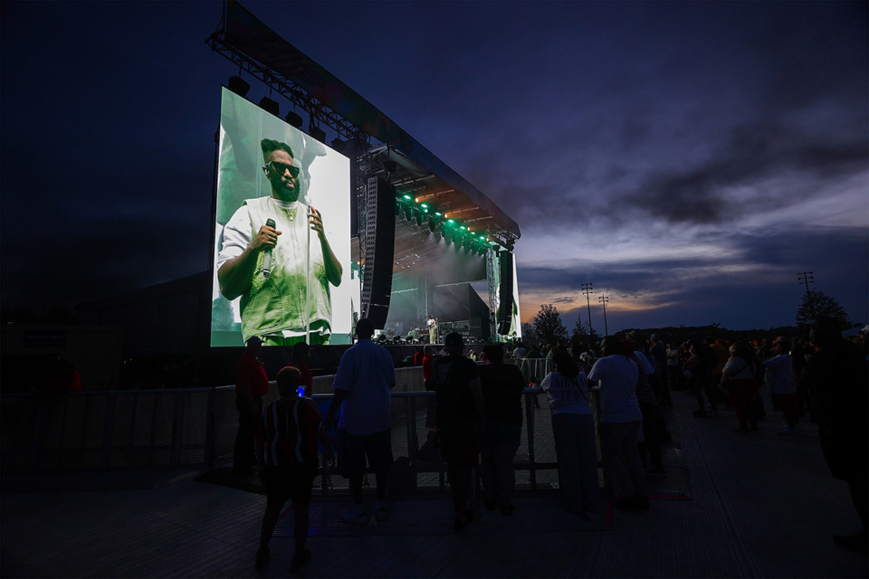 <strong>Tobe Nwigwe plays at the inaugural Riverbeat Festival May 4, 2024.</strong> (Patrick Lantrip/The Daily Memphian)