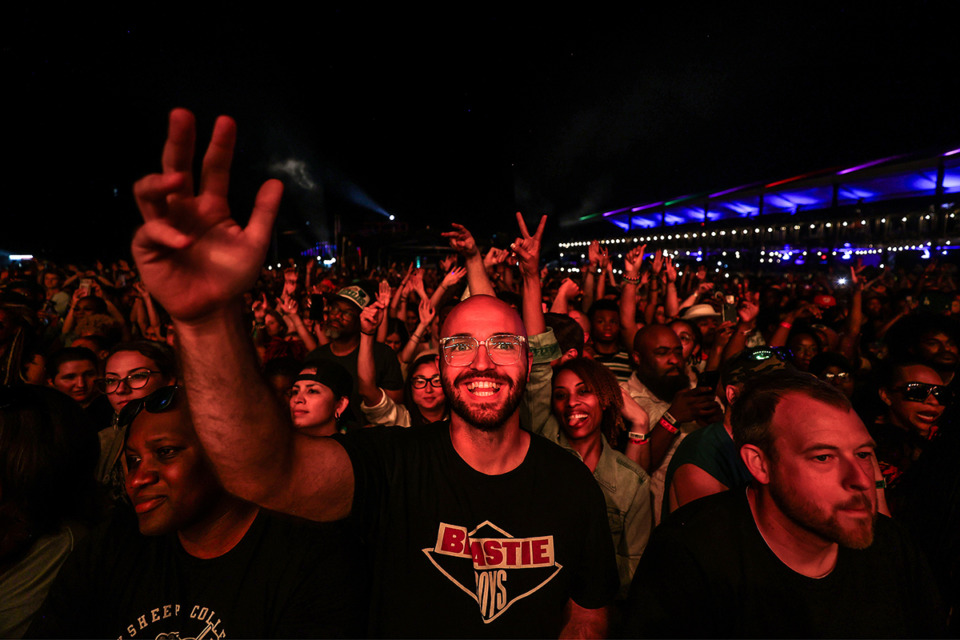 <strong>Fans listen to The Fugees play at the inaugural Riverbeat Festival May 4, 2024.</strong> (Patrick Lantrip/The Daily Memphian)