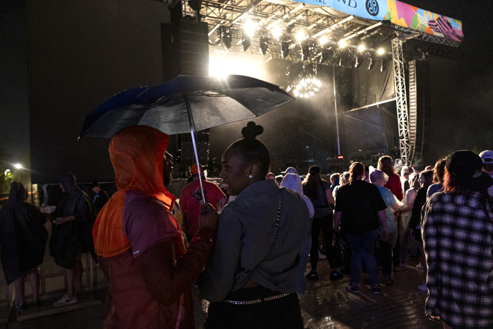 <strong>Festival goers await Jelly Roll in the rain for the final day of the Riverbeat Music Festival at Tom Lee Park in Downtown Memphis on Sunday, May 5, 2024.</strong> (Ziggy Mack/Special to The Daily Memphian)
