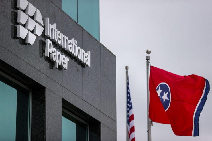 International Paper's headquarters in East Memphis on April 18, 2024. (Patrick Lantrip/The Daily Memphian)