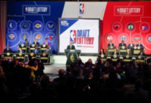 <strong>NBA Deputy Commissioner Mark Tatum gets ready to announce the order of the picks during the NBA basketball draft lottery Tuesday, May 14, 2019, in Chicago.</strong> (AP Photo/Nuccio DiNuzzo)