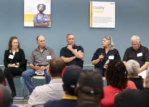 <strong>Patients take part in a summit about total-ankle-replacement surgery May 7 at the Stryker facility in Arlington.</strong> (Mark Weber/The Daily Memphian)