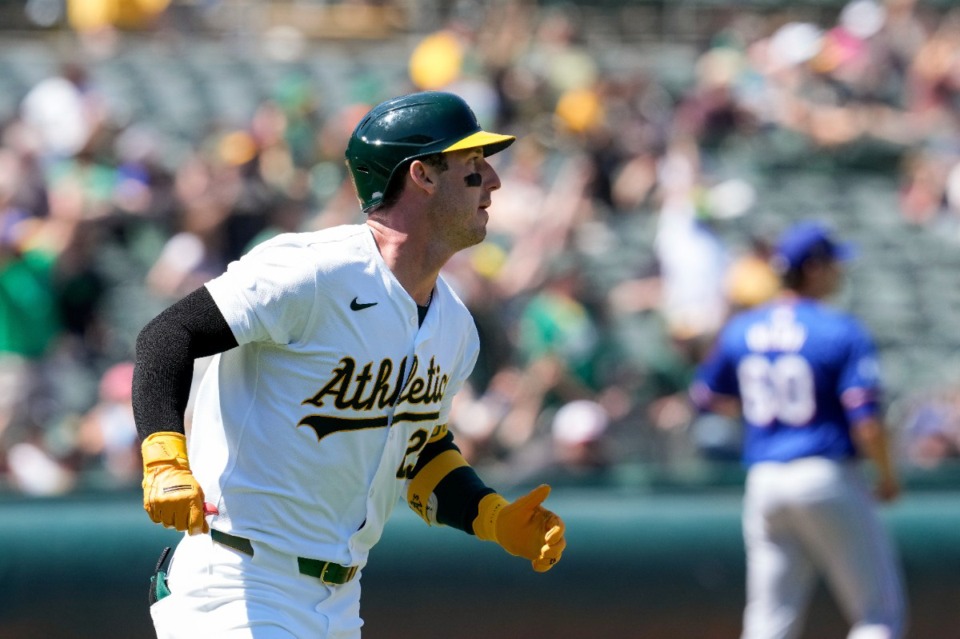 <strong>Oakland&rsquo;s Brent Rooker runs the bases after hitting a three-run home run on Wednesday, May 8, 2024, in Oakland, Calif.</strong> (Godofredo A. V&aacute;squez/AP file)