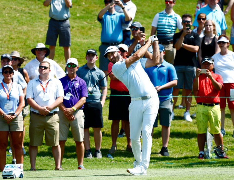 <strong>Dustin Johnson shot his third consecutive 69 and sits nine shots off the lead after three rounds at the 2019 WGC-FedEx St. Jude Invitational.</strong> (Houston Cofield/Special To The Daily Memphian)