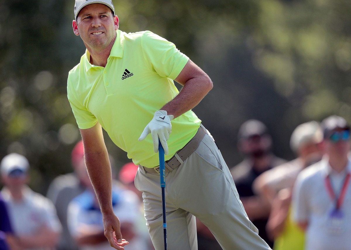 <strong>Sergio Garcia keeps an eye on his tee shot at No. 2 during the third round of tournament play at the WGC-FedEx St. Jude Invitational at TPC Southwind on July 27, 2019.</strong> (Jim Weber/Daily Memphian)