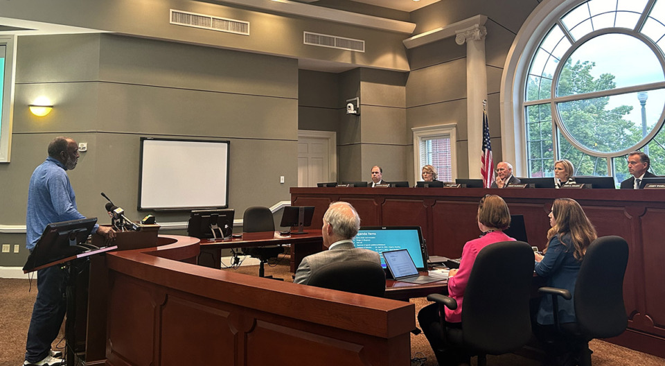 <strong>Woodrow Brown, a lifelong Collierville resident, addressed the Board of Mayor and Aldermen. He alleged a racial incident in the fire department should have been better handled.</strong> (Abigail Warren/The Daily Memphian)