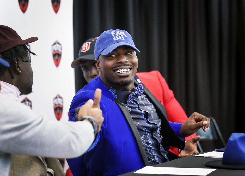 <strong>Junior College transfer Chris Morris announced he will sign with Memphis to play football during a ceremony on Dec. 21, 2022. Now, Morris will transfer to Colorado.</strong> (Mark Weber/The Daily Memphian file)