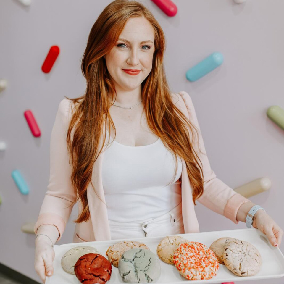 <strong>Chloe Sexton runs Chloe&rsquo;s Giant Cookie business out of a commercial kitchen in Memphis.&nbsp;She has 2.2 million followers on TikTok, which is where she conducts her cookie business.</strong> (Courtesy BluffCakes)