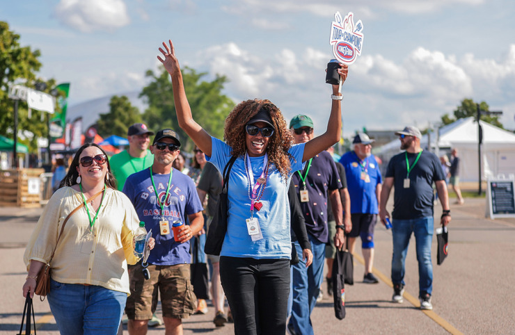 <strong>Natasha Mayton leads the Tour of Champions during the third day of the Memphis in May World Championship Barbecue Cooking Contest at Liberty Park May 17.</strong> (Patrick Lantrip/The Daily Memphian)