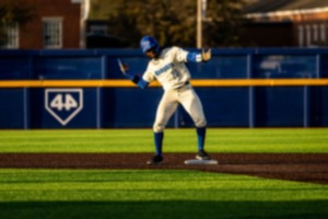 <strong>Daunte Stuart (in a file photo) and fellow senior&nbsp;Tyler Heckert both hit home runs during the win, which helped the team tie for the fifth-most home runs in a season for a Memphis team.</strong> (Matt Smith/Memphis Athletics)