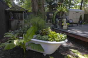 <strong>A tub full of plants at Steven Ennis and Miguel Medina&rsquo;s Airbnb garden during the Cooper-Young Garden Walk in Midtown on Sunday, May 19.</strong> (Ziggy Mack/Special to The Daily Memphian)