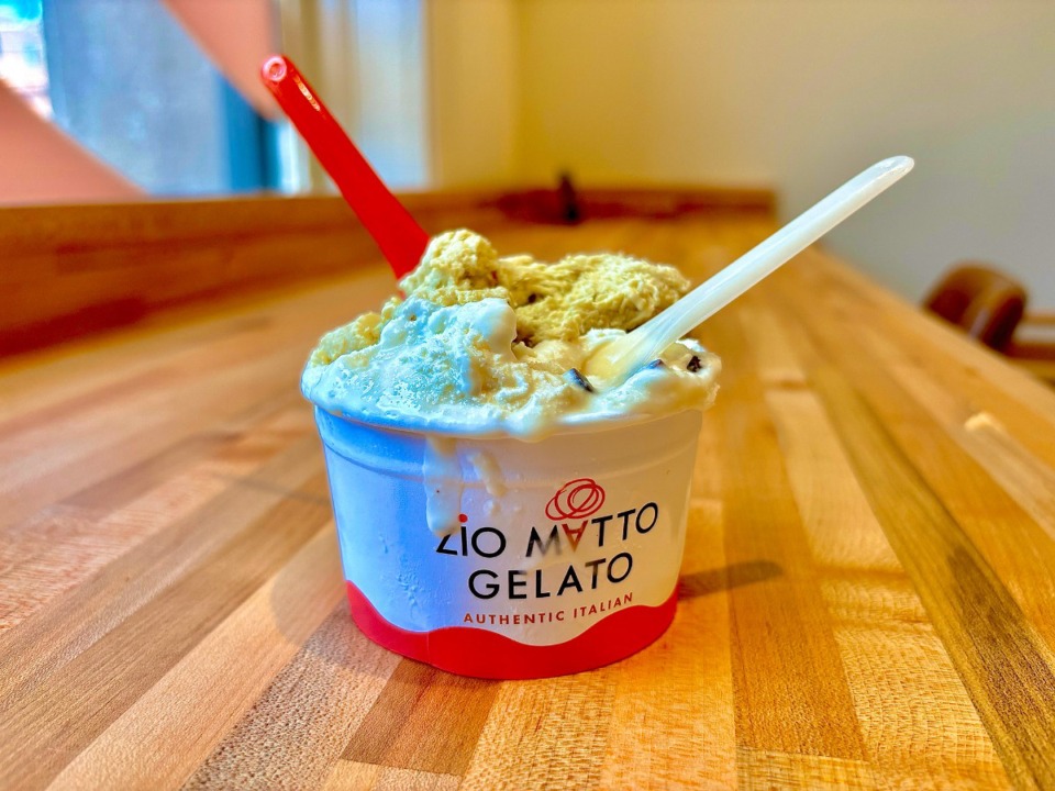 <strong>Stracciatella and pistachio gelato at Zio Matto.</strong> (Joshua Carlucci/Special to The Daily Memphian)