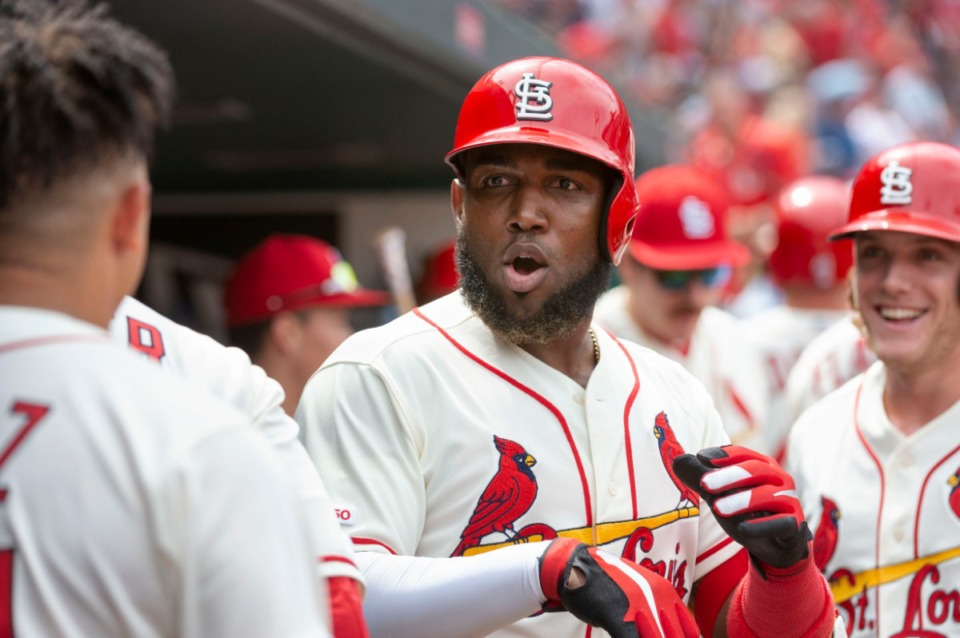 <strong>Marcell Ozuna, the St. Louis Cardinals' leading RBI man, is on rehab assignment with the Memphis Redbirds after suffering finger fractures June 29.</strong> (AP Photo/L.G. Patterson)