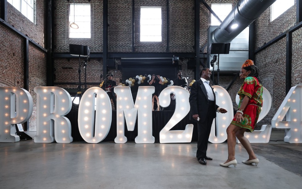 <strong>Carl Allen and Jazzy J dance Senior Prom, an event for Shelby County residents over the age of 60 at the Kent in Downtown Memphis on June 3, 2024.</strong> (Patrick Lantrip/The Daily Memphian)