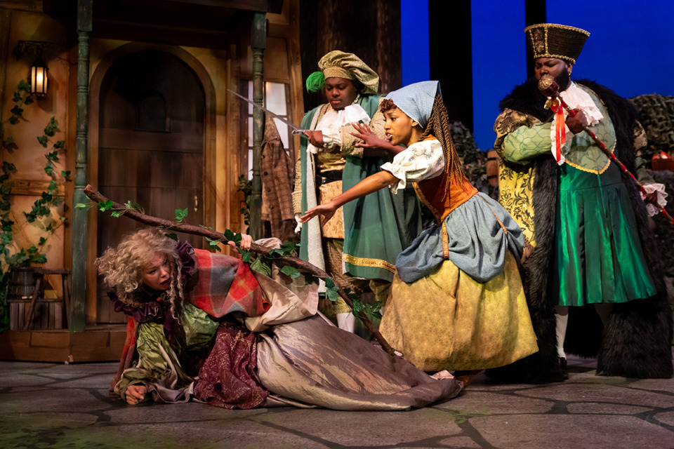 <strong>Cast members (left to right) Lauren Duckworth, DuValle Henry Jr., Jasmine Gillenwaters and Brandon R. Dickerson perform a scene from &ldquo;Rodgers and Hammerstein's Cinderella&rdquo; at Theatre Memphis.</strong> (Courtesy Carla McDonald)