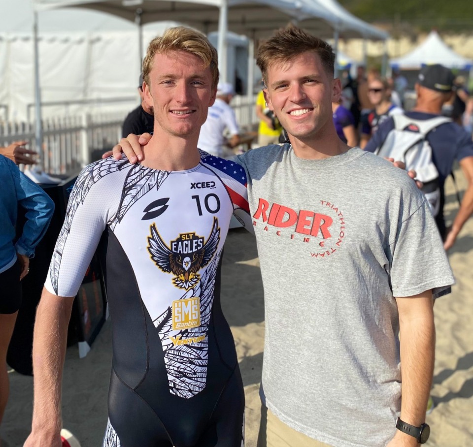 <strong>Germantown&rsquo;s Seth Rider (left in a file photo with friend David Boyd Jr.) will compete in the Olympic Games in Paris. Rider, a triathlete, was one of two men named to the USA&rsquo;s triathlon team.&nbsp;</strong>(Submitted photo)