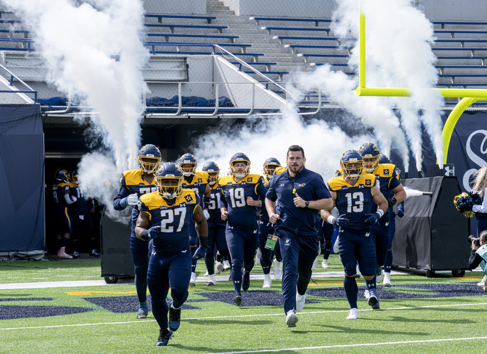 <strong>The UFL Memphis Showboats take the field at Simmons Bank Liberty Stadium, Saturday, April 6, 2024, for the first home game of the season.</strong> (Greg Campbell/Special to The Daily Memphian file)