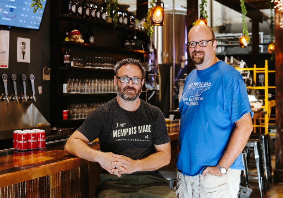<strong>Drew Barton (left) and Andy Ashby (right) are co-owners of Memphis Made Brewery.</strong> (The Daily Memphian file)