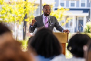 <strong>Memphis Mayor Paul Young speaks during the ribbon-cutting for the fifth phase of the South City development June 13, 2024.</strong> (Benjamin Naylor/The Daily Memphian)