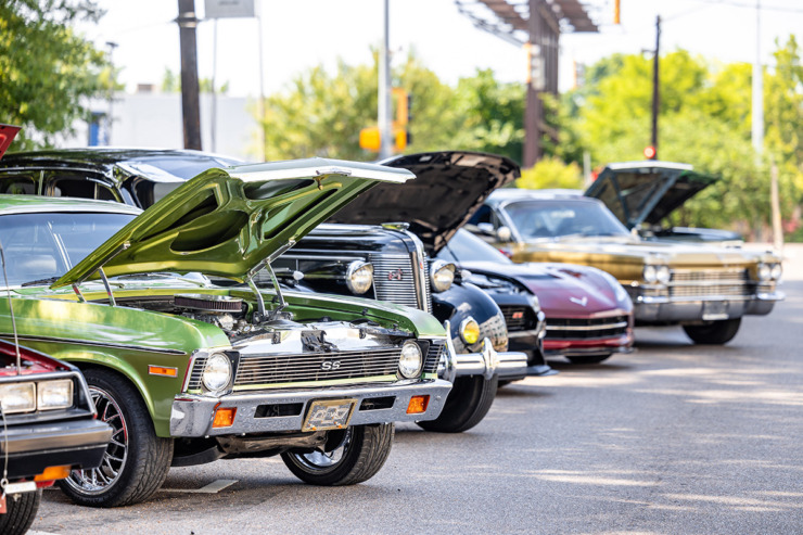 <strong>Cars are lined up in the car show during the Juneteenth Festival June 15.</strong> (Benjamin Naylor/The Daily Memphian)