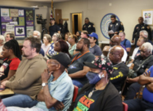 <strong>Residents attend a Vollintine-Evergreen Community Association meeting on Tuesday, June 18, 2024.</strong> (Mark Weber/The Daily Memphian)