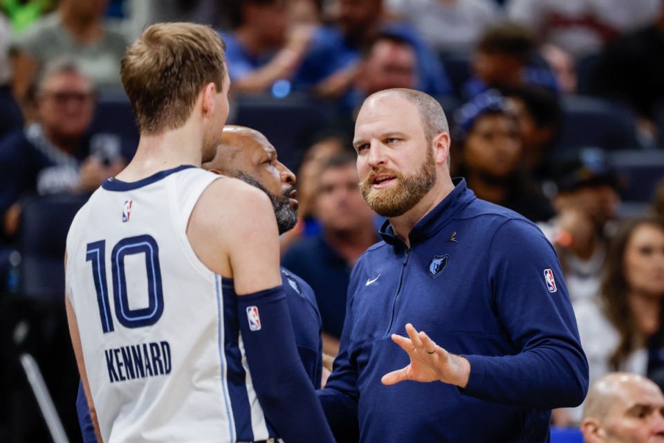 <strong>Still looming for the Memphis Grizzlies is the decision to pick up or decline Luke Kennard&rsquo;s $14.8 million team option entering next season</strong>. (Kevin Kolczynski/AP Photo)