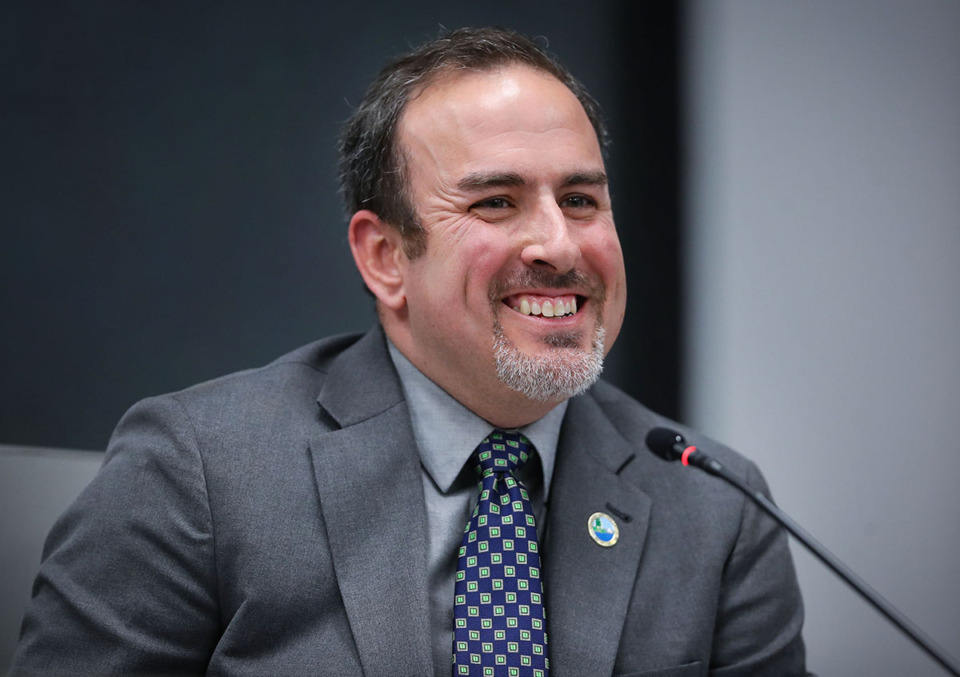 <strong>Wesley Wright participates in a Feb. 10, 2022, Lakeland Board of Commissioners meeting.</strong> (Patrick Lantrip/The Daily Memphian file)